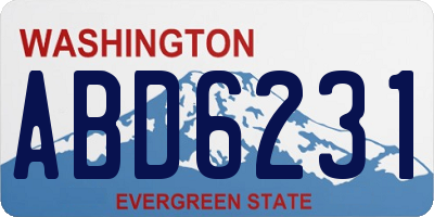 WA license plate ABD6231
