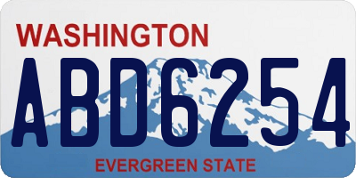 WA license plate ABD6254