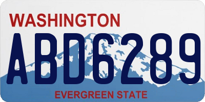 WA license plate ABD6289
