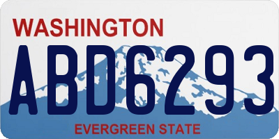 WA license plate ABD6293