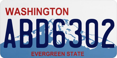 WA license plate ABD6302