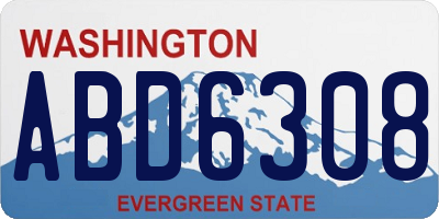 WA license plate ABD6308