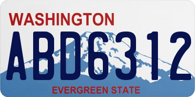 WA license plate ABD6312