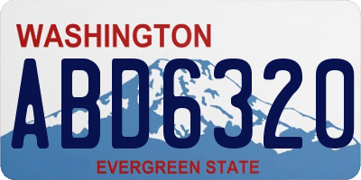WA license plate ABD6320
