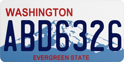 WA license plate ABD6326