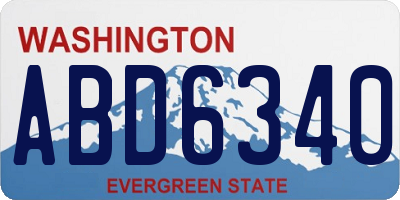 WA license plate ABD6340