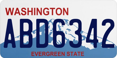 WA license plate ABD6342