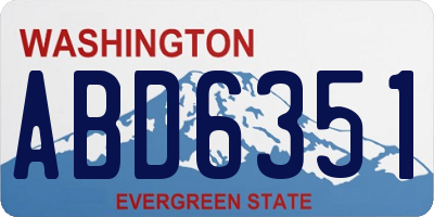 WA license plate ABD6351