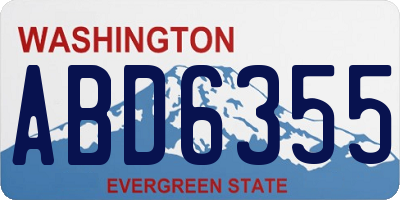 WA license plate ABD6355