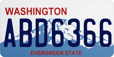 WA license plate ABD6366
