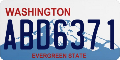 WA license plate ABD6371