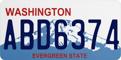 WA license plate ABD6374