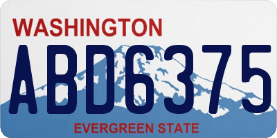 WA license plate ABD6375