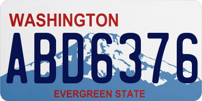 WA license plate ABD6376