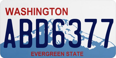 WA license plate ABD6377