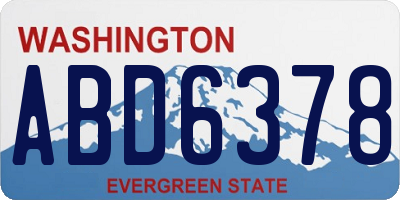 WA license plate ABD6378