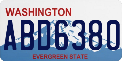 WA license plate ABD6380