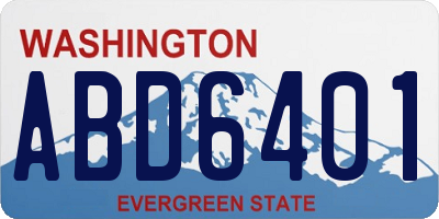 WA license plate ABD6401