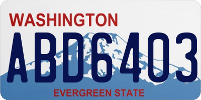 WA license plate ABD6403