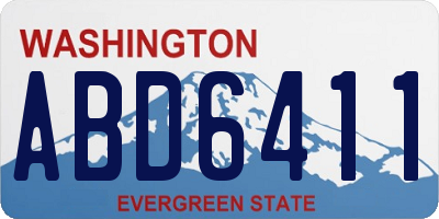 WA license plate ABD6411