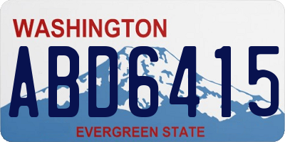 WA license plate ABD6415