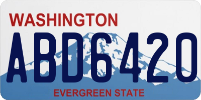 WA license plate ABD6420