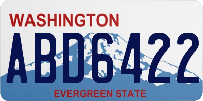WA license plate ABD6422