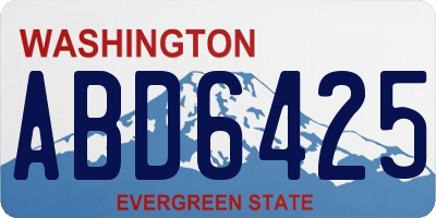 WA license plate ABD6425