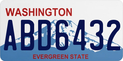WA license plate ABD6432