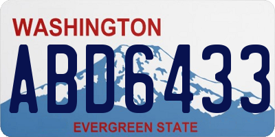 WA license plate ABD6433