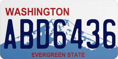 WA license plate ABD6436