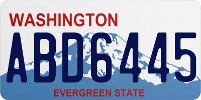 WA license plate ABD6445