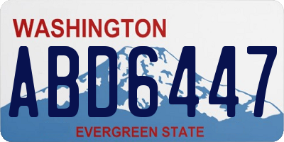 WA license plate ABD6447