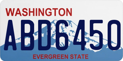 WA license plate ABD6450