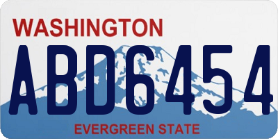 WA license plate ABD6454