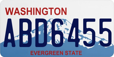 WA license plate ABD6455