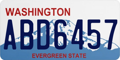 WA license plate ABD6457