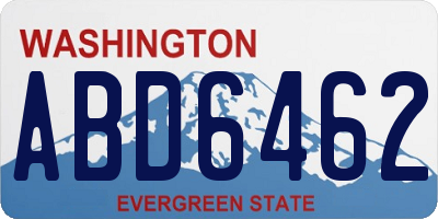 WA license plate ABD6462