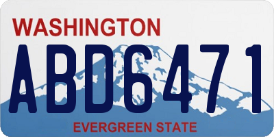 WA license plate ABD6471