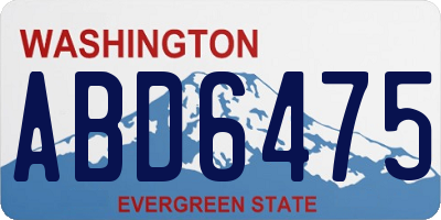 WA license plate ABD6475