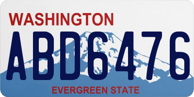 WA license plate ABD6476