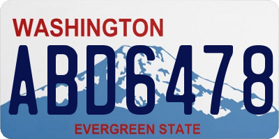 WA license plate ABD6478