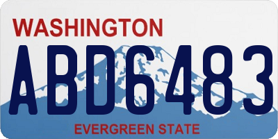 WA license plate ABD6483