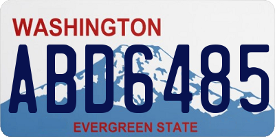WA license plate ABD6485
