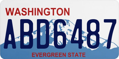 WA license plate ABD6487