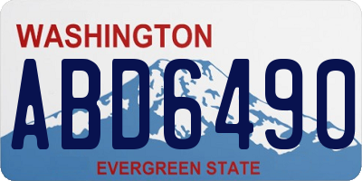 WA license plate ABD6490