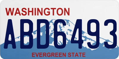 WA license plate ABD6493