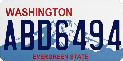 WA license plate ABD6494