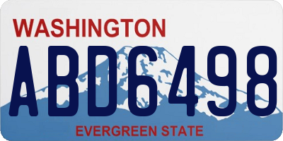 WA license plate ABD6498