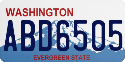 WA license plate ABD6505